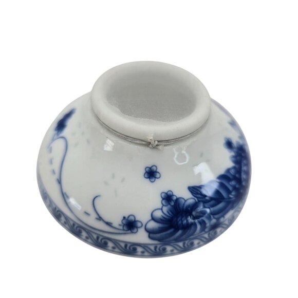 Vintage Blue & White Porcelain Oil & Vinegar Dispenser With Funnel Set JE112 - Picture 6 of 12